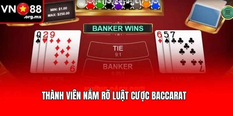 Thành viên nắm rõ luật cược Baccarat